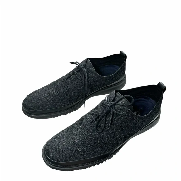 Cole Haan Original Men’s Black Textured Fabric Oxford Shoes Cole Haan Mens Grand Atlantic Oxford Black/Black - C34852  main image 4